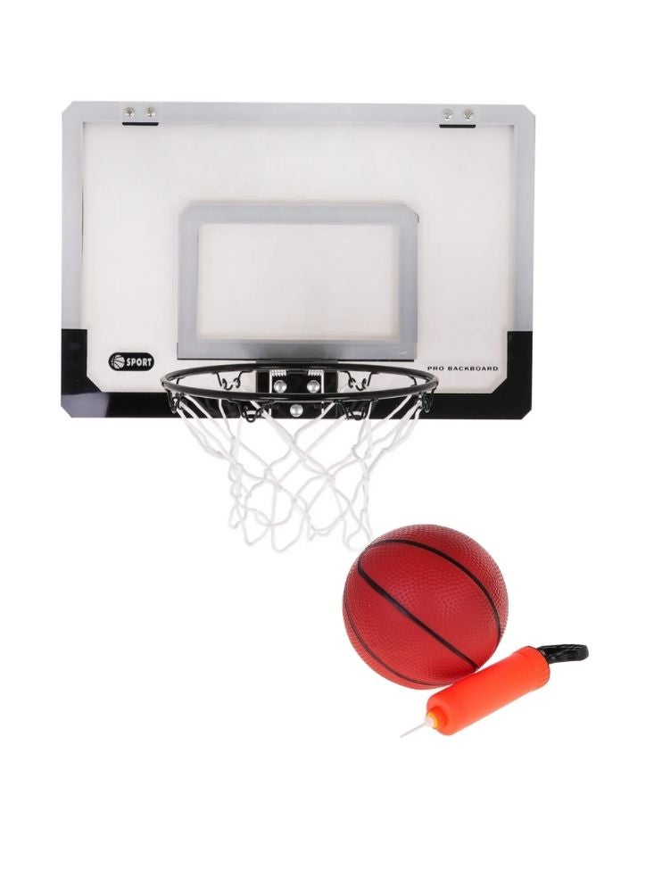 بريميم مجموعة طوق كرة سلة داخلي للتثبيت على الحائط مع لوحة خلفية صغيرة وحلقة وكرة للأطفال - Image 2